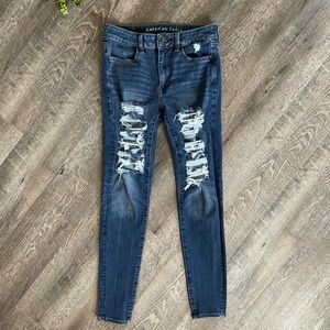 American Eagle | High waist distressed jeggings